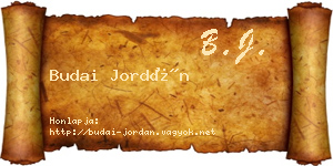 Budai Jordán névjegykártya