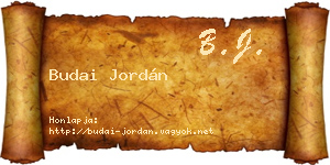 Budai Jordán névjegykártya